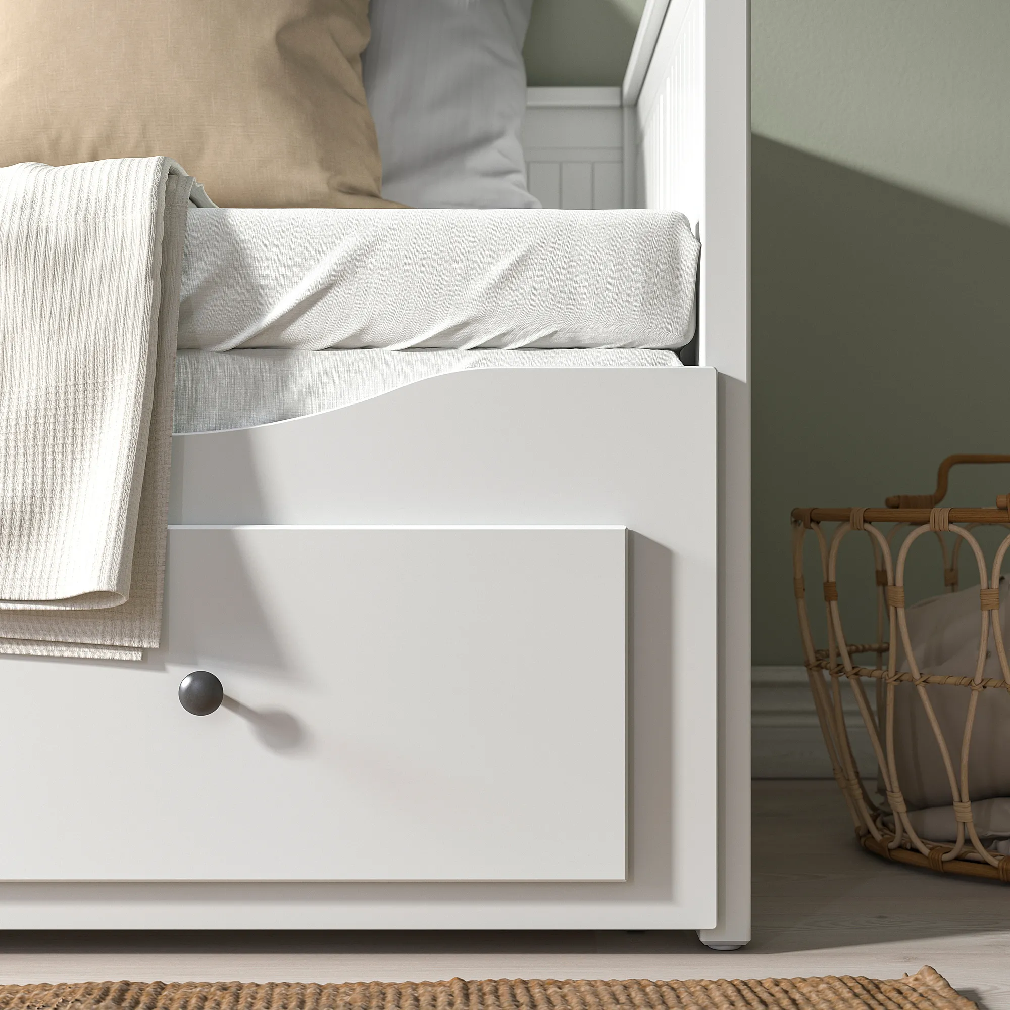 HEMNES 坐臥兩用床框附三個床底收納盒