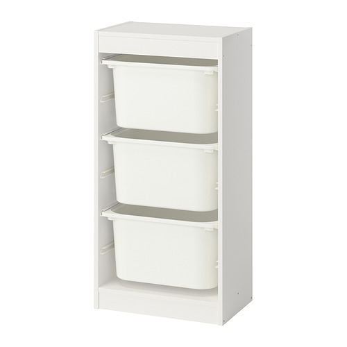TROFAST - storage combination with boxes, white/white, 46x30x95 cm | IKEA Taiwan Online - PE952784_S4