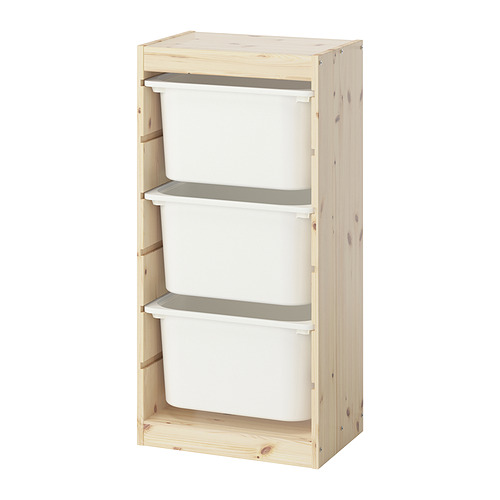 TROFAST - storage combination with boxes, light white stained pine/white, 44x30x91 cm | IKEA Taiwan Online - PE952786_S4