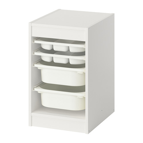TROFAST storage combination w boxes/trays