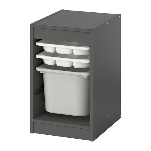 TROFAST storage combination with box/trays