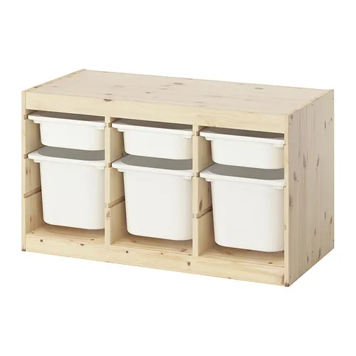TROFAST - 收納組合附收納盒, 染白松木/白色, 93x44x53 公分 | IKEA 線上購物 - PE952681_S4