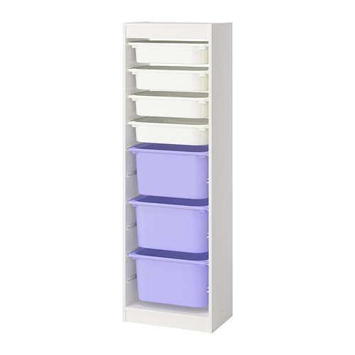 TROFAST - storage combination with boxes, white white/lilac, 46x30x146 cm | IKEA Taiwan Online - PE952818_S4