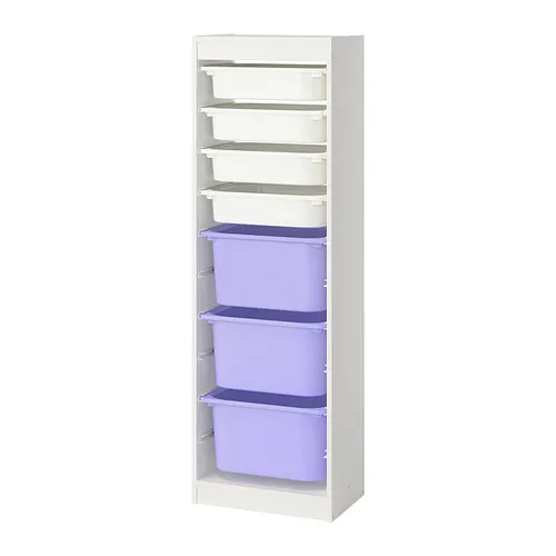 TROFAST - 收納組合附收納盒, 白色 白色/紫色, 46x30x146 公分 | IKEA 線上購物 - PE952818_S4