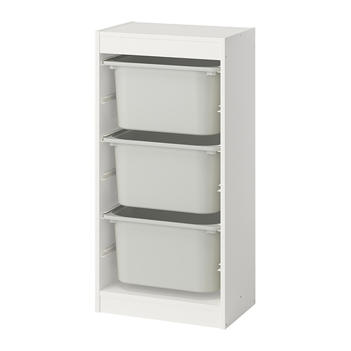 TROFAST - storage combination with boxes, white/grey, 46x30x95 cm | IKEA Taiwan Online - PE952823_S4