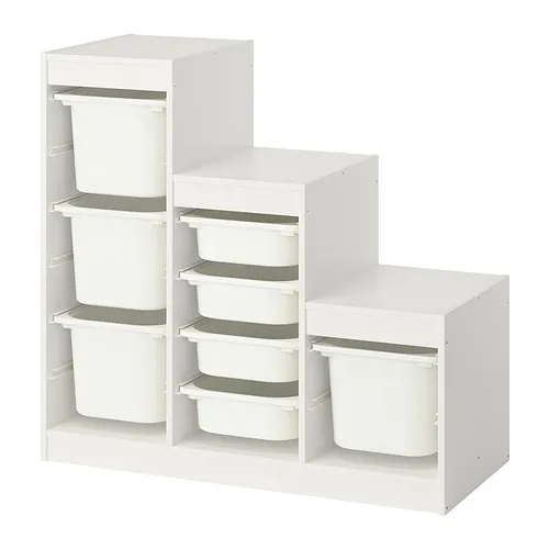 TROFAST - storage combination with boxes, white/white, 99x44x95 cm | IKEA Taiwan Online - PE952714_S4