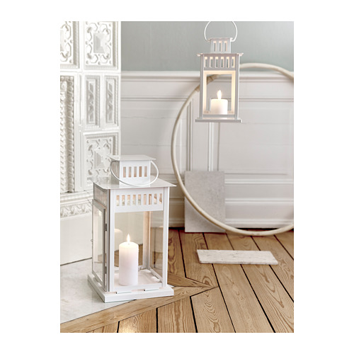 BORRBY - 柱狀蠟燭燭台, 室內/戶外用 白色 | IKEA 線上購物 - PE659808_S4