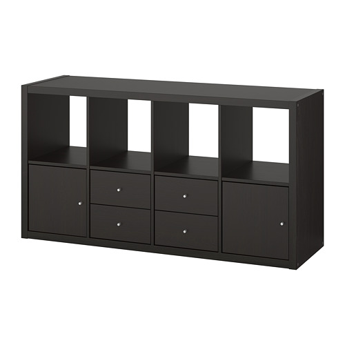 KALLAX - 層架組附4收納隔板, 黑棕色, 147x77 公分 | IKEA 線上購物 - PE747987_S4