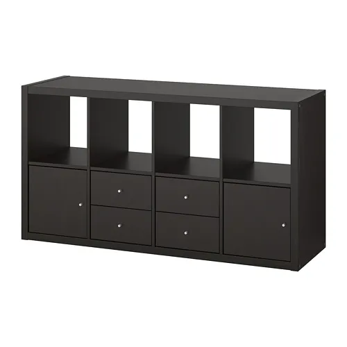 KALLAX - 層架組附4收納隔板, 黑棕色, 147x77 公分 | IKEA 線上購物 - PE747987_S4