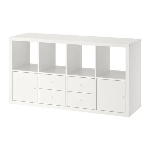 KALLAX - shelving unit with 4 inserts, white, 147x77 cm | IKEA Taiwan Online - PE747994_S4