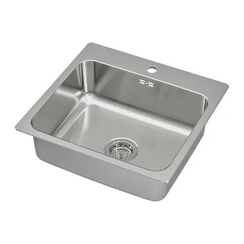 LÅNGUDDEN - 嵌入式單槽水槽, 不鏽鋼, 56x53 公分 | IKEA 線上購物 - PE747997_S4