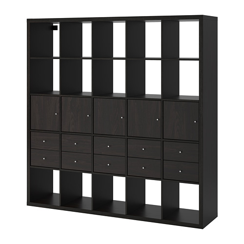 KALLAX shelving unit with 10 inserts