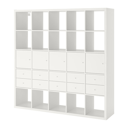 KALLAX shelving unit with 10 inserts