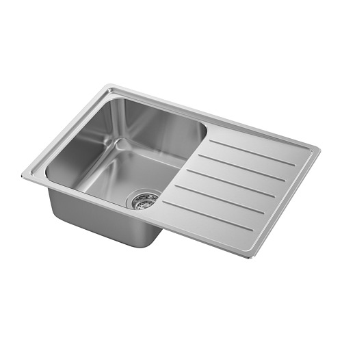 VATTUDALEN inset sink, 1 bowl with drainboard