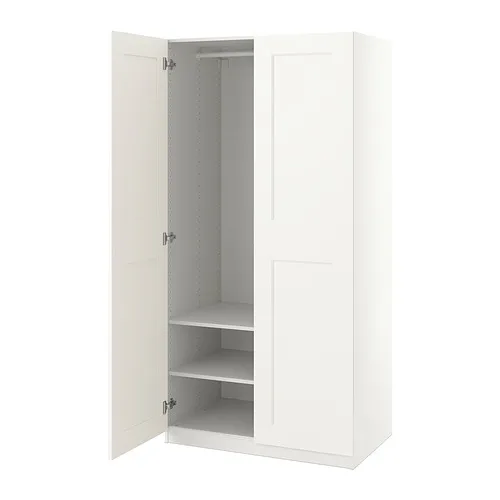 PAX/GRIMO - 衣櫃/衣櫥, 白色/白色, 100x60x201 公分 | IKEA 線上購物 - PE886254_S4
