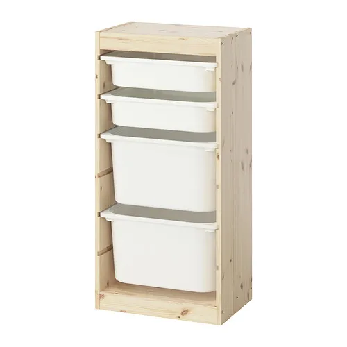 TROFAST - 收納組合附收納盒, 染白松木/白色, 44x30x91 公分 | IKEA 線上購物 - PE952636_S4