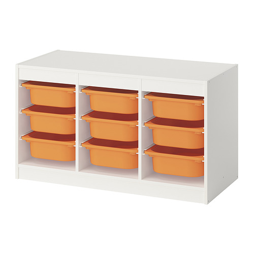 TROFAST - storage combination with boxes, white/light orange, 99x44x56 cm | IKEA Taiwan Online - PE952643_S4
