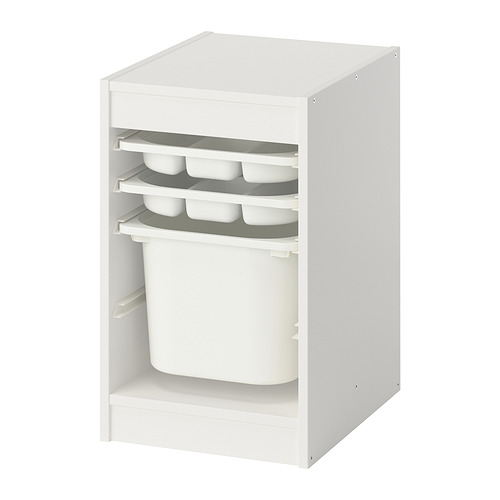 TROFAST storage combination with box/trays