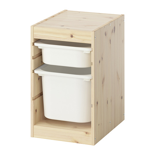 TROFAST - storage combination with boxes, light white stained pine/white, 32x44x53 cm | IKEA Taiwan Online - PE952655_S4