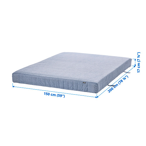 VADSÖ - 雙人彈簧床墊, 高硬度/淺藍色 | IKEA 線上購物 - PE803558_S4
