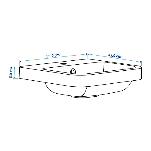 BACKSJÖN semi-recessed wash-basin