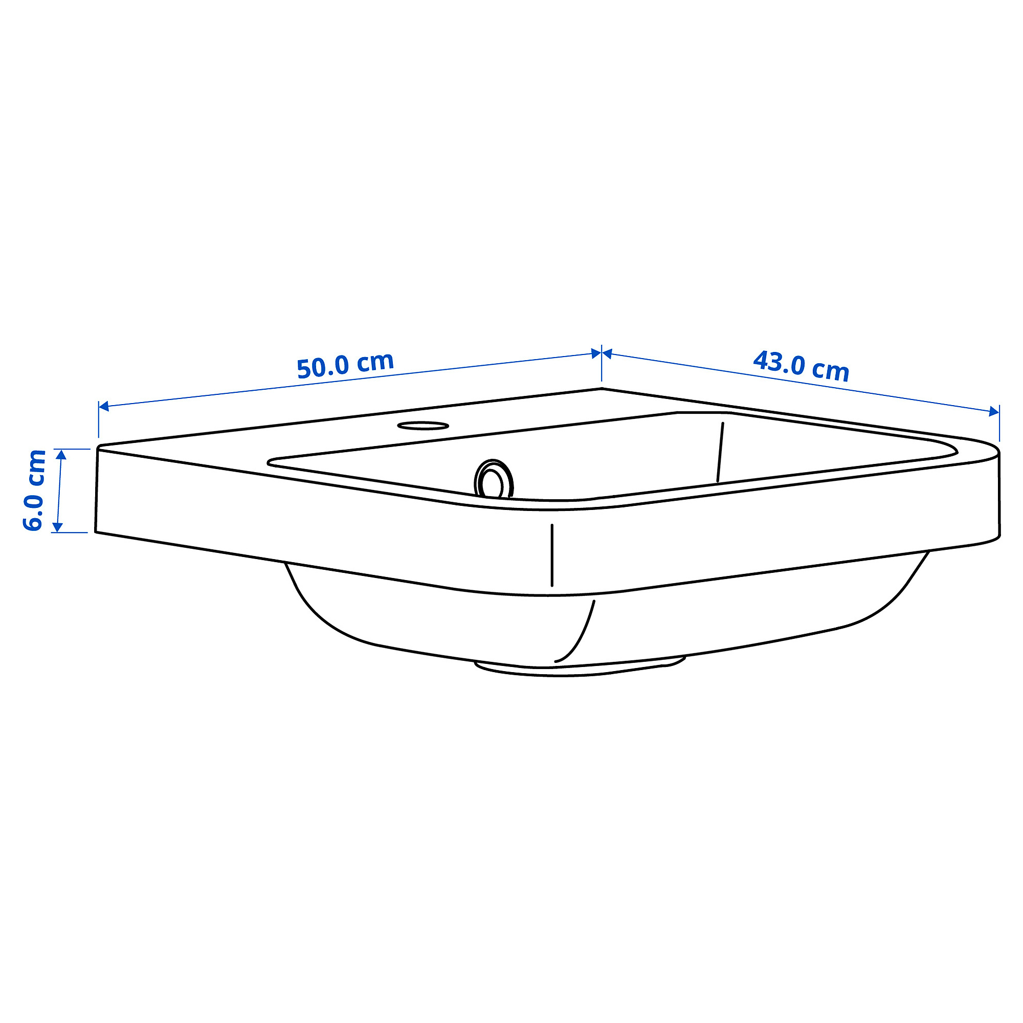 BACKSJÖN semi-recessed wash-basin w watr trp