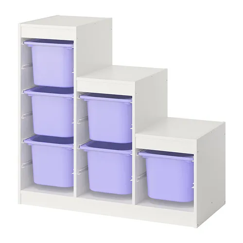 TROFAST - storage combination with boxes, white/lilac, 99x44x95 cm | IKEA Taiwan Online - PE952758_S4