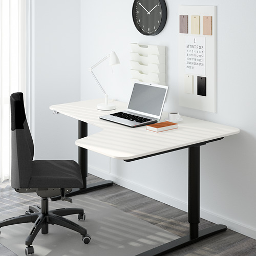 BEKANT - corner desk right sit/stand, white/black | IKEA Taiwan Online - PE564933_S4
