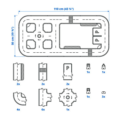 RÄVUNGE 23-piece car track set