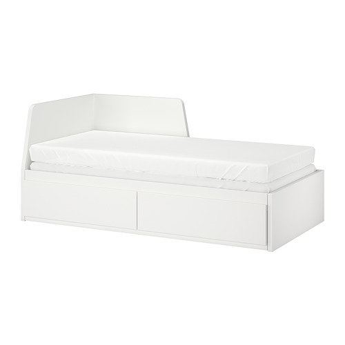 FLEKKE - 坐臥兩用床框附2抽屜, 白色 | IKEA 線上購物 - PE708885_S4