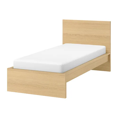 MALM - bed frame, high, white stained oak veneer/Luröy | IKEA Taiwan Online - PE708886_S4