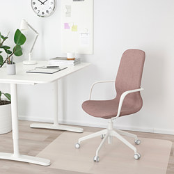 LÅNGFJÄLL - office chair with armrests, Gunnared beige/white | IKEA Taiwan Online - PE734841_S3