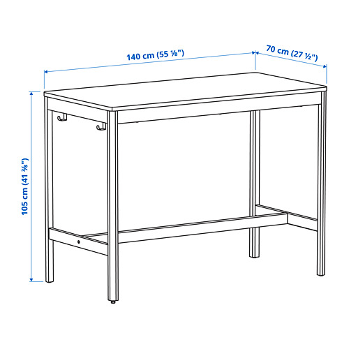IDÅSEN - table, brown/dark grey | IKEA Taiwan Online - PE803656_S4