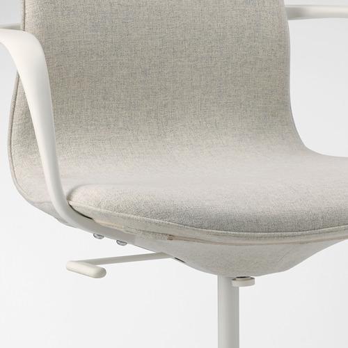 LÅNGFJÄLL - office chair with armrests, Gunnared beige/white | IKEA Taiwan Online - PE673905_S4