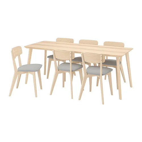LISABO/LISABO - 餐桌附6張餐椅, 梣木/Tallmyra 白色/黑色, 200x78 公分 | IKEA 線上購物 - PE924442_S4