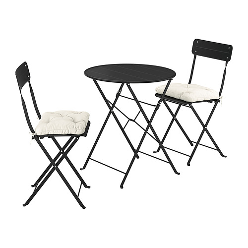 SUNDSÖ table and 2 folding chairs