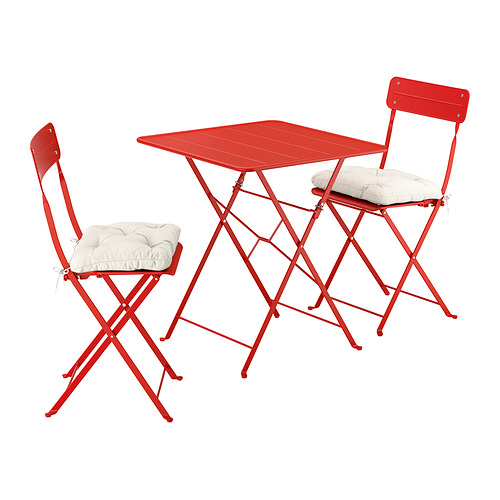 SUNDSÖ table and 2 folding chairs