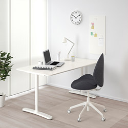 BEKANT - 書桌/工作桌, 黑色/實木貼皮 梣木/白色 | IKEA 線上購物 - PE740530_S3