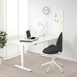 BEKANT - desk sit/stand, white stained oak veneer/white | IKEA Taiwan Online - PE739656_S3