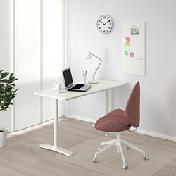 BEKANT - 書桌/工作桌, 黑色/實木貼皮 梣木/白色 | IKEA 線上購物 - PE740520_S3