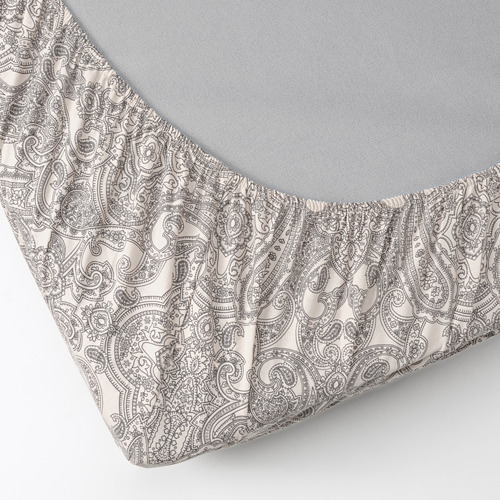 JÄTTEVALLMO - 單人加大床包, 米色/深灰色 | IKEA 線上購物 - PE803675_S4