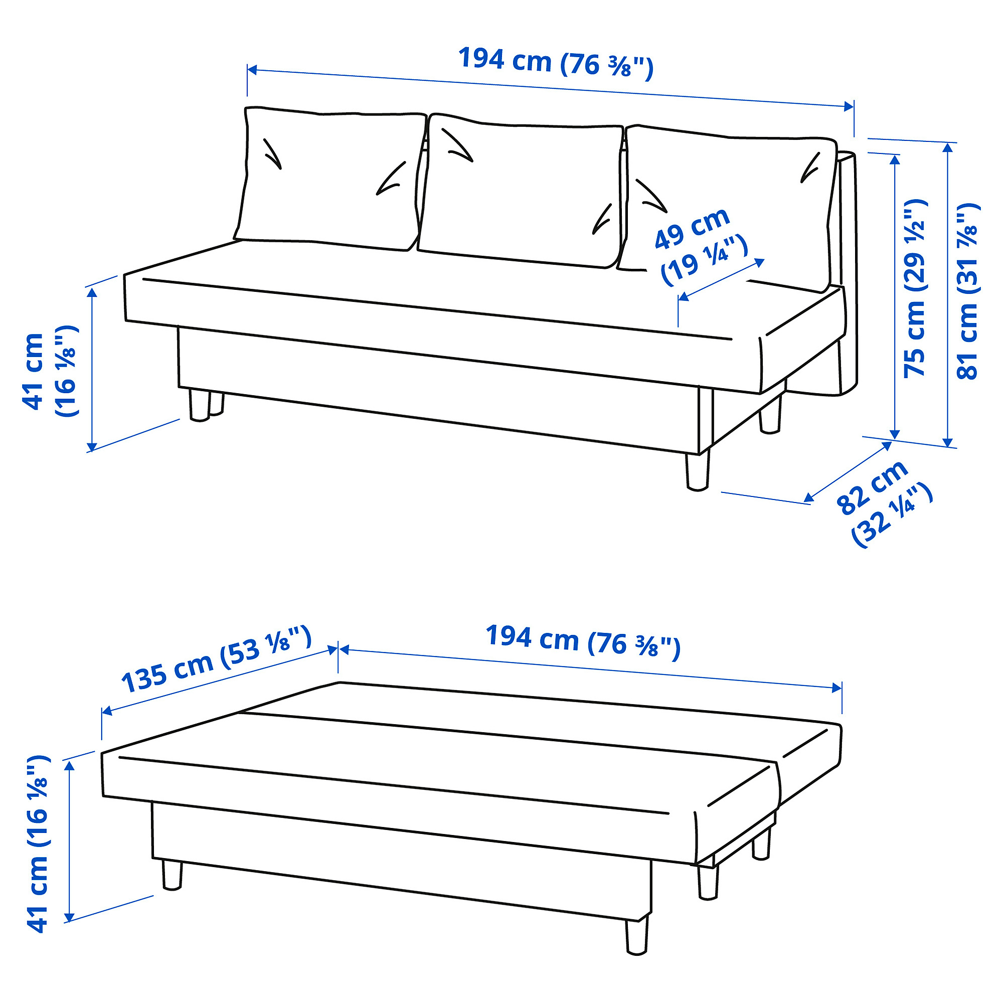 ÄLVDALEN 3-seat sofa-bed