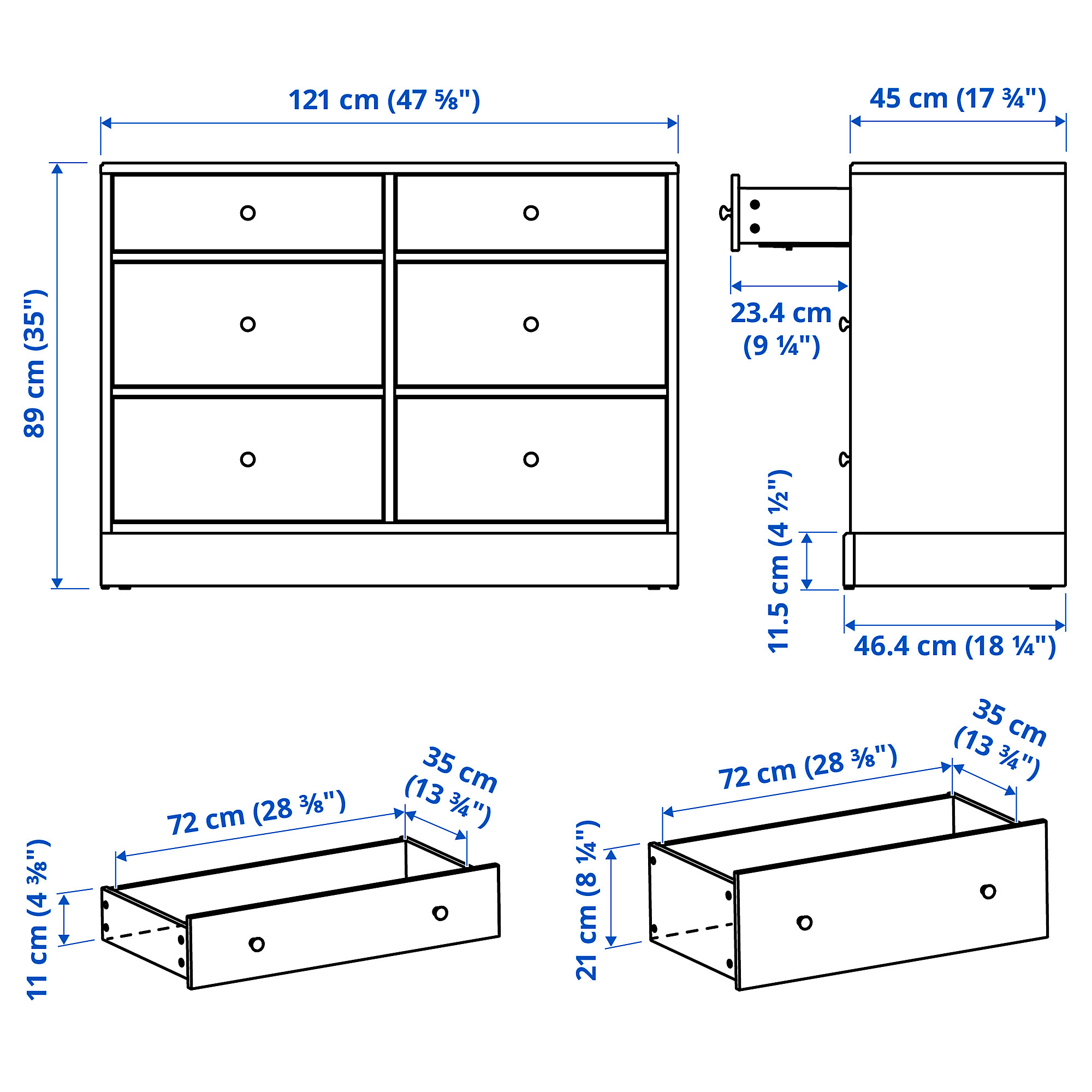 HAVSTA chest of 6 drawers
