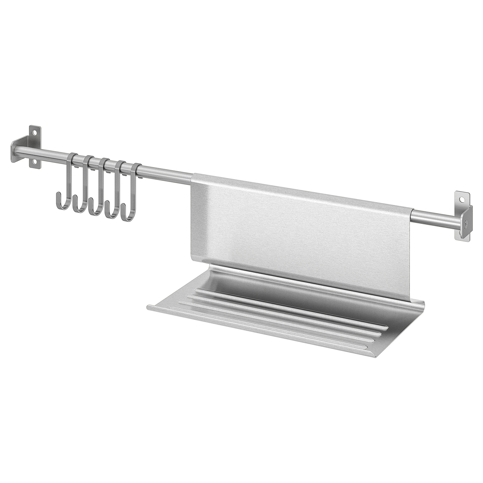 KUNGSFORS rail with 5 hooks and tablet stand