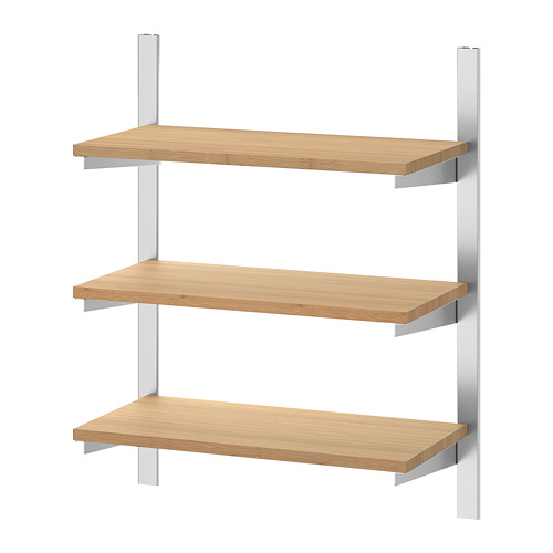 KUNGSFORS - suspension rail with shelves, stainless steel/bamboo, 60 cm | IKEA Taiwan Online - PE748367_S4