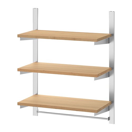 KUNGSFORS - suspension rail w shelves and rail, stainless steel/bamboo | IKEA Taiwan Online - PE748371_S4