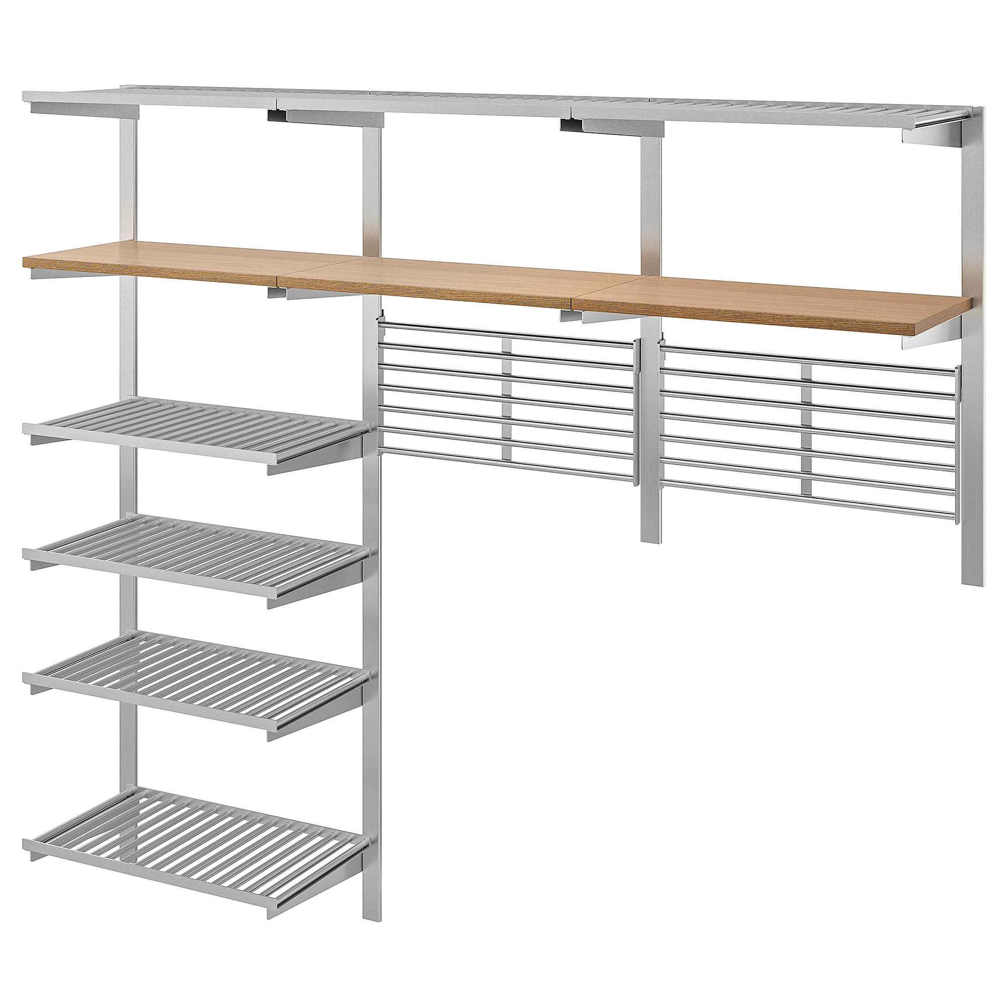 KUNGSFORS suspension rail w shelves/wll grids