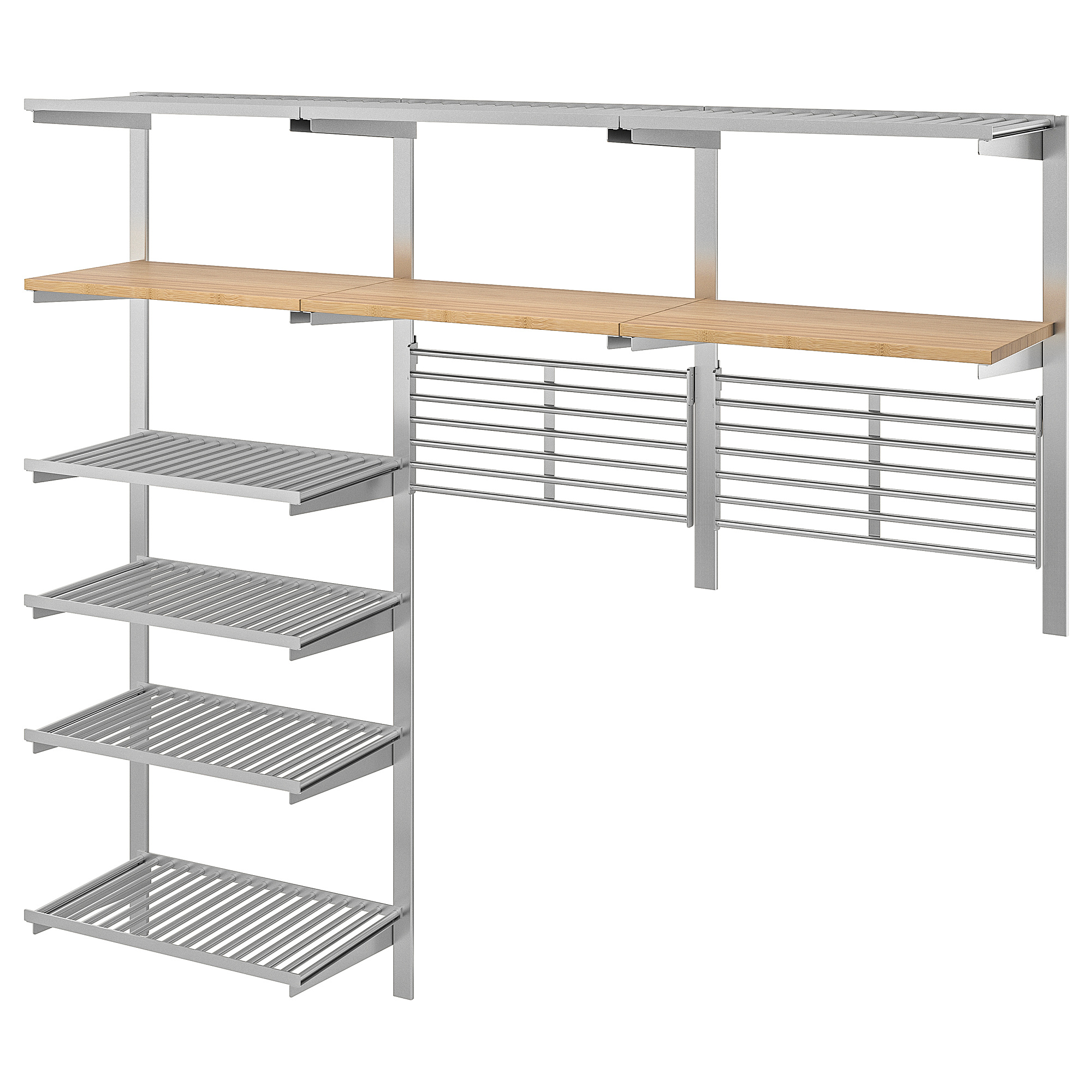 KUNGSFORS suspension rail w shelves/wll grids