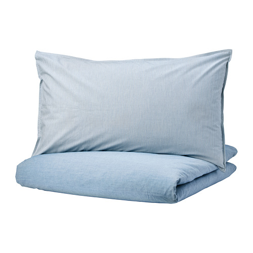 BLÅVINDA duvet cover and 2 pillowcases