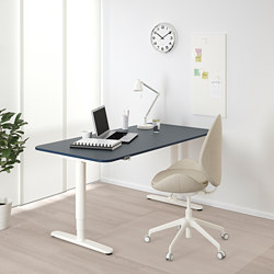 BEKANT - 電動升降式工作桌, 實木貼皮, 染白橡木/白色 | IKEA 線上購物 - PE739656_S3